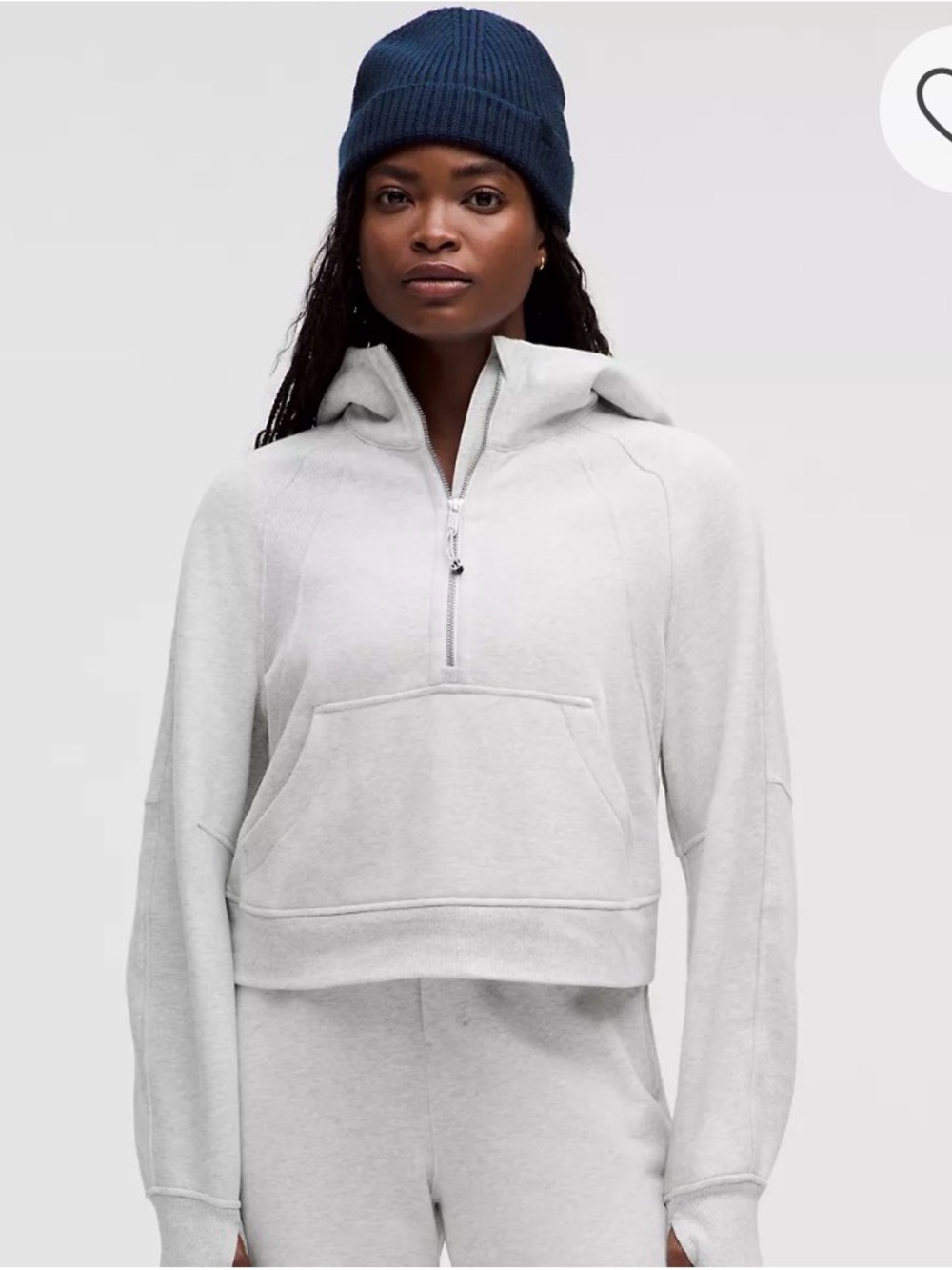 lululemon athletica Scuba Hoodie Light Gray Half-Zip